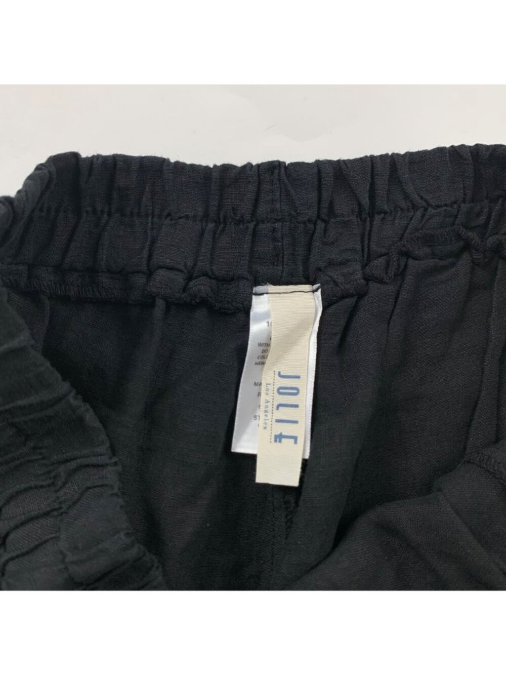 Jolie Black Linen Tapered Leg Ankle Pant USA Made L - Picture 4 of 7